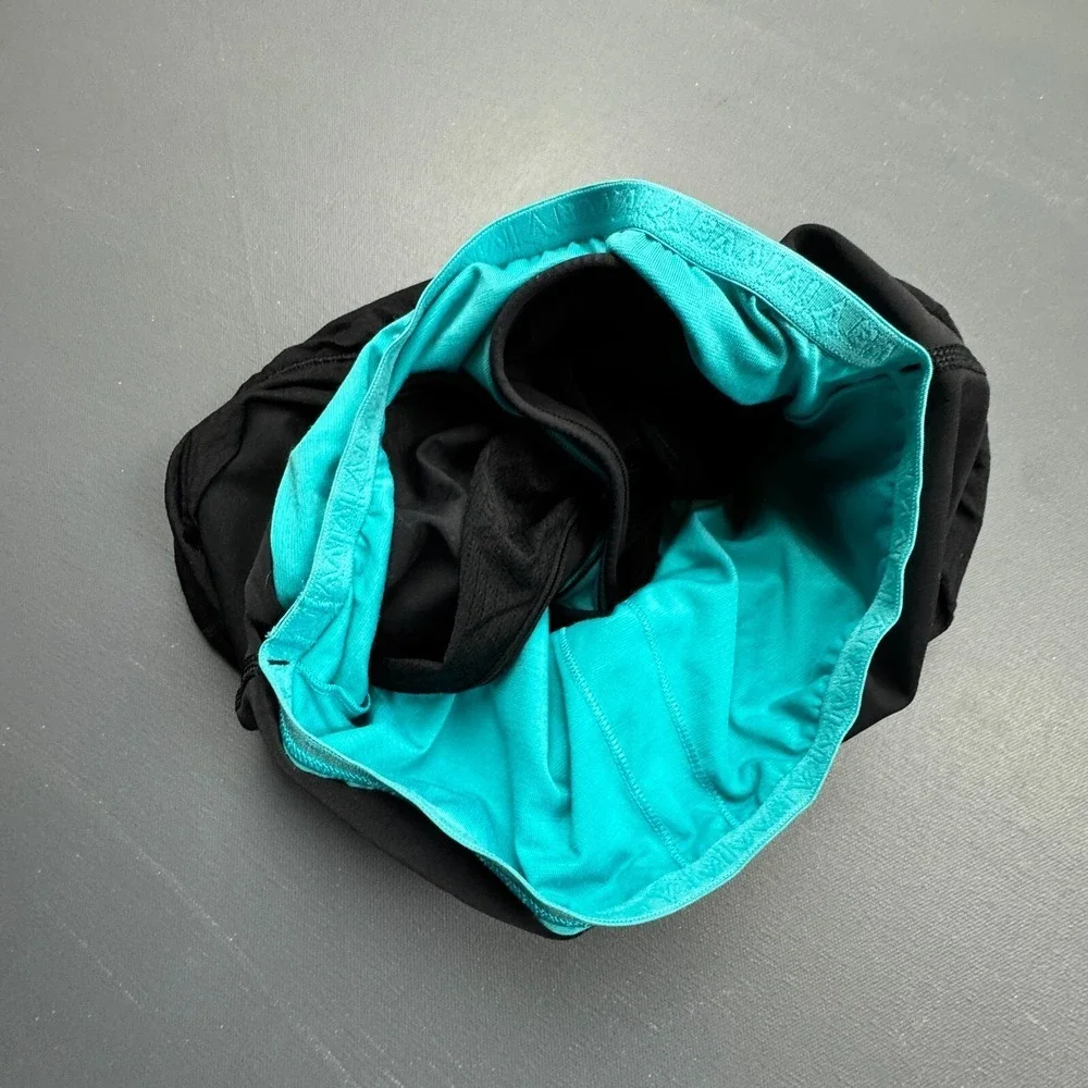 Ivivva Girls Size 12 Black Teal Racerback Tank Built In Bra Athletic Stretch Top